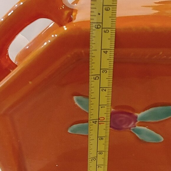 Coors Pottery Rosebud Orange Water Server - Picture 8 of 9
